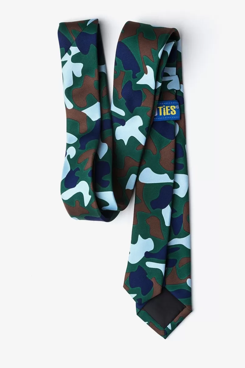 Ties Street Camo Hunter Green Skinny Tie HunterGreen&SkyBlue Cheap