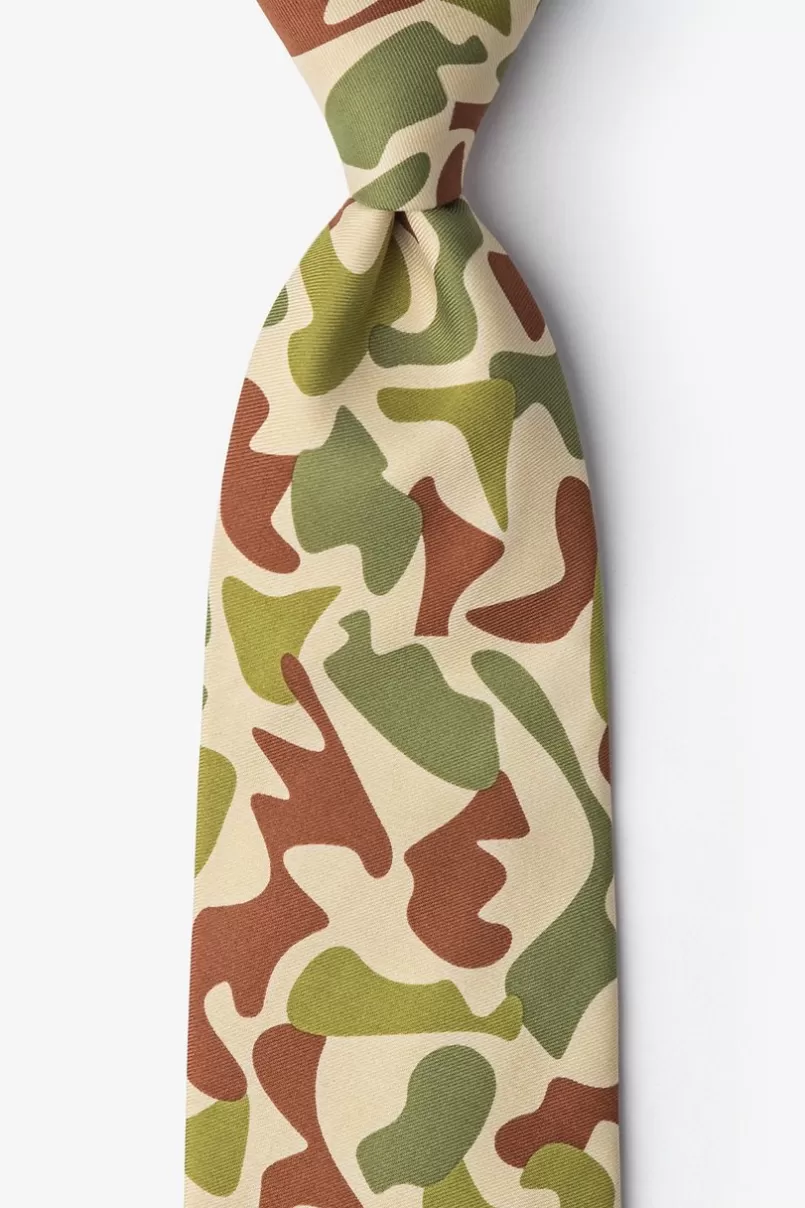 Ties Street Camo Olive Extra Long Tie Olive&Brown Outlet
