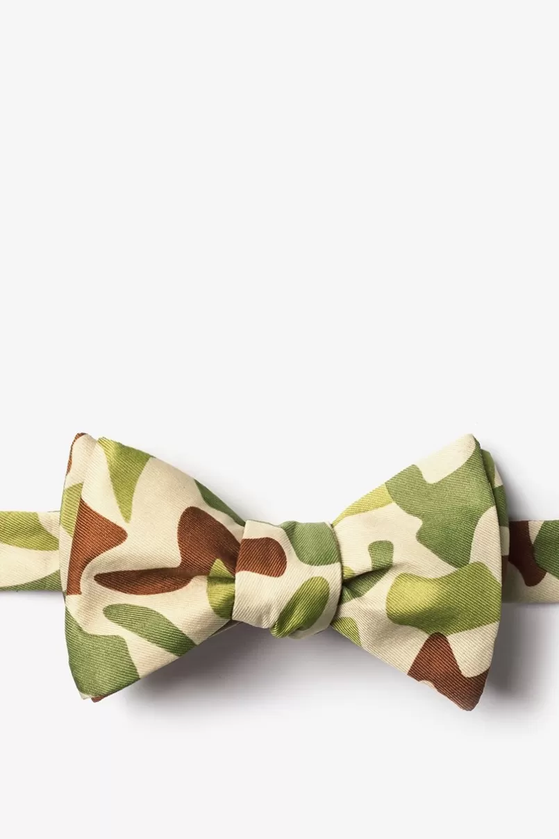 Ties Street Camo Olive Self-Tie Bow Tie Olive&Brown Discount