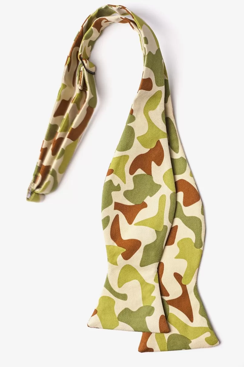 Ties Street Camo Olive Self-Tie Bow Tie Olive&Brown Discount