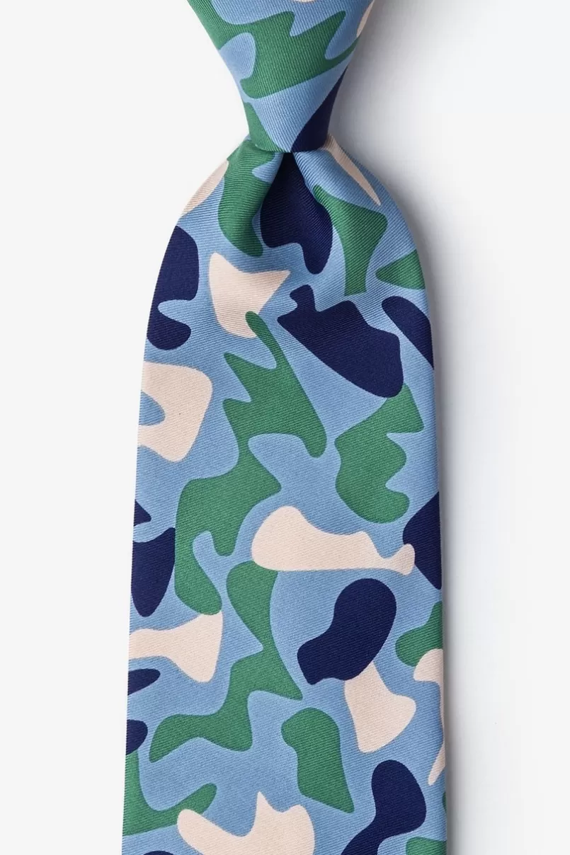 Ties Street Camo Sky Blue Extra Long Tie SkyBlue&Beige Sale