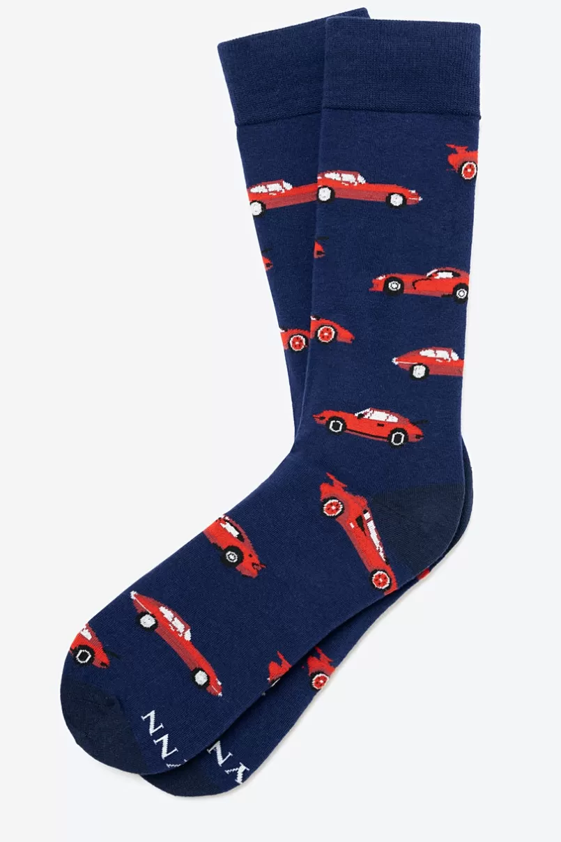 Ties Super Cars Navy Blue Sock Hot