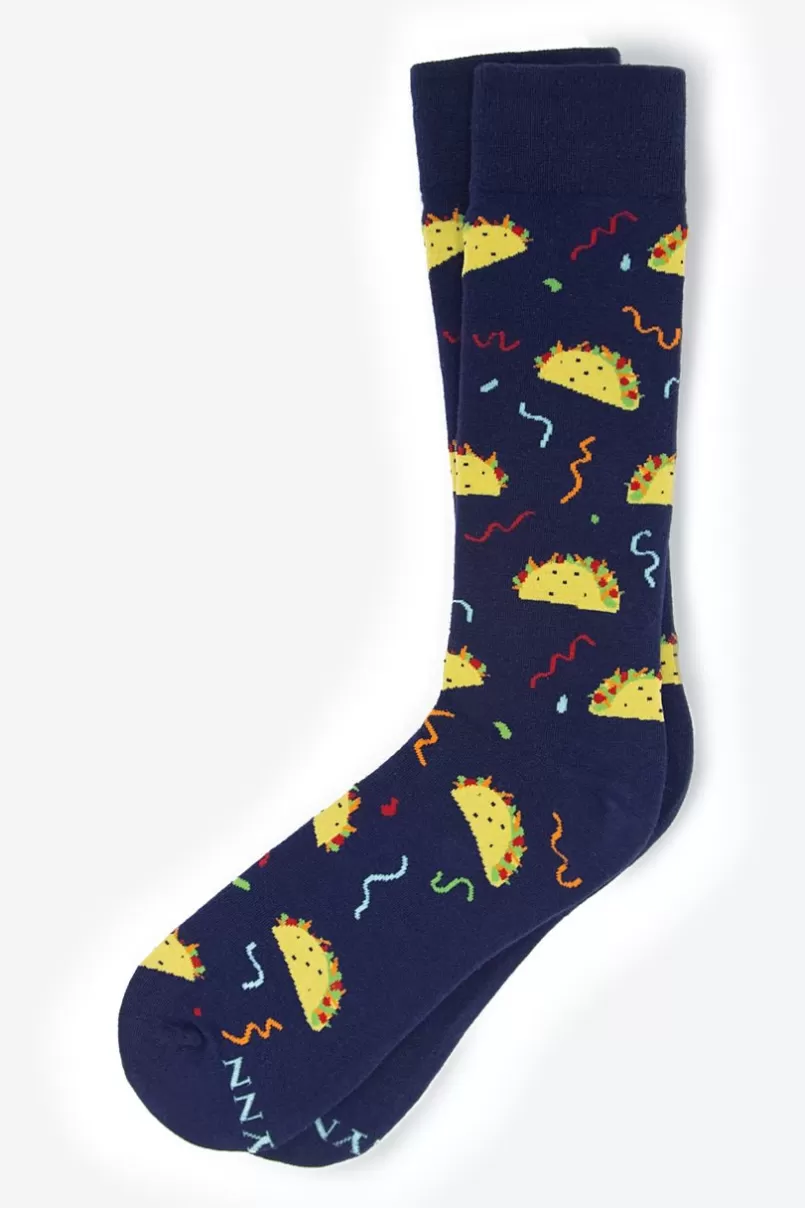 Ties Taco Navy Blue Sock Flash Sale