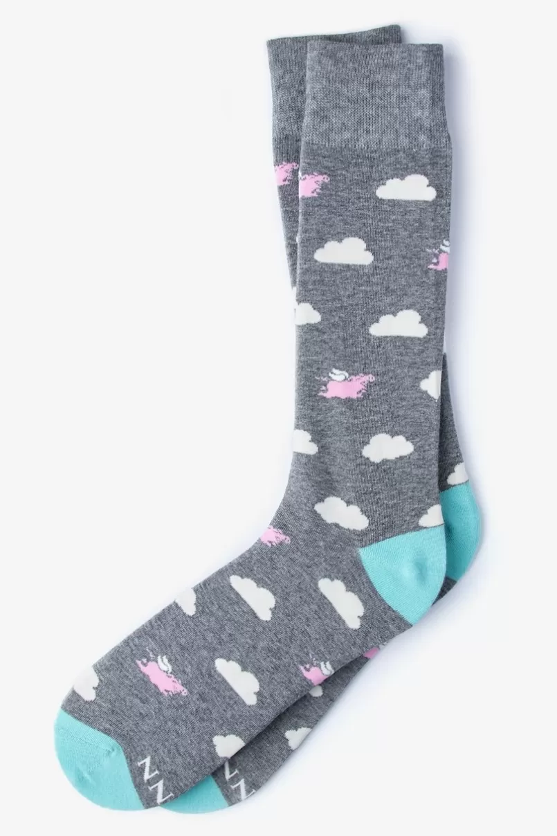 Ties Take to the Sky Heather Gray Sock HeatherGray Best
