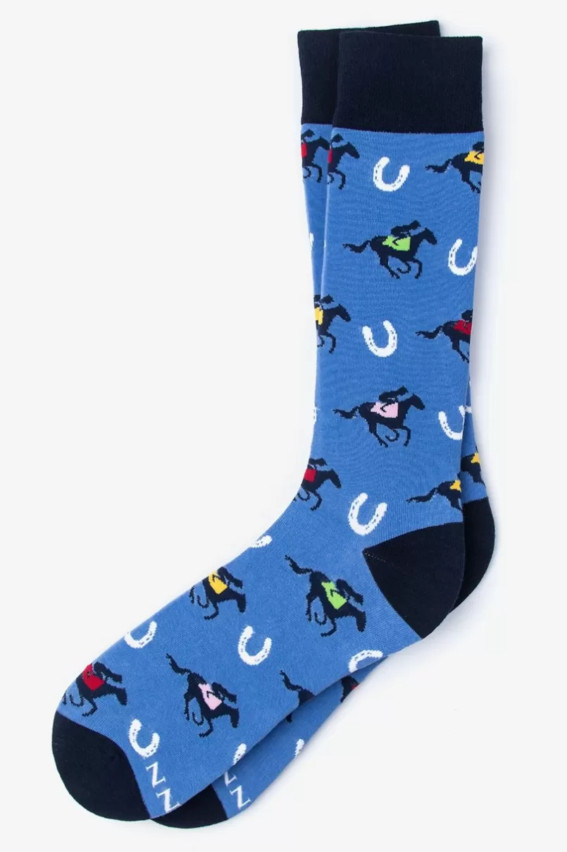 Ties Talk Derby To Me Sock Blue Shop