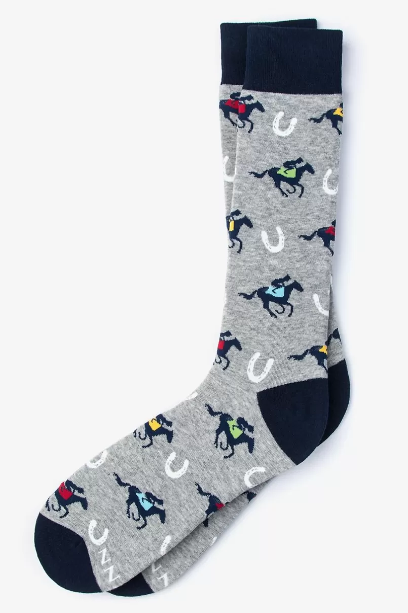 Ties Talk Derby To Me Sock Gray Shop