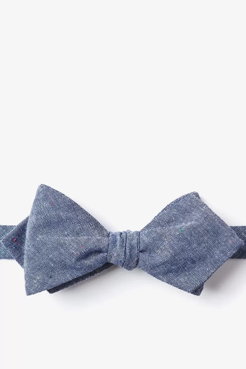 Ties Teague Navy Blue Diamond Tip Bow Tie NavyBlue Fashion