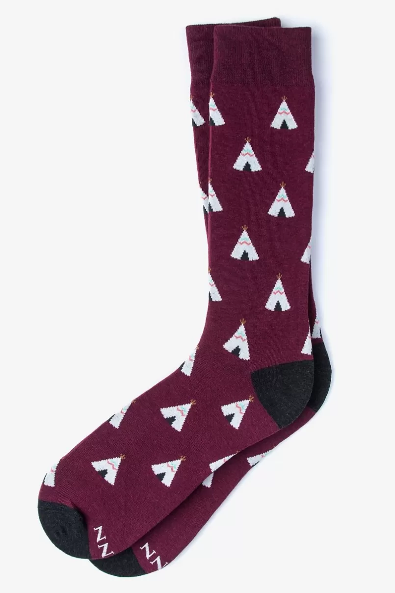 Ties Teepee Sock Maroon Outlet