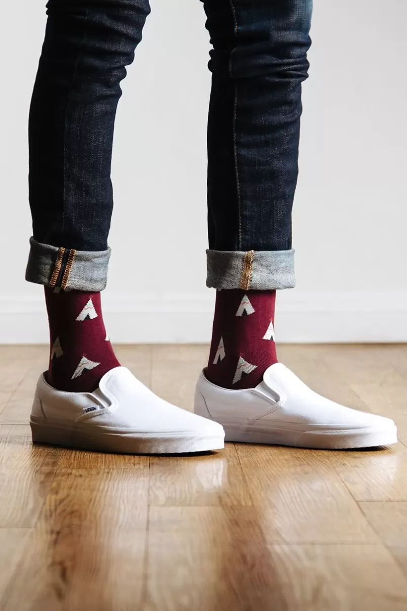 Ties Teepee Sock Maroon Outlet