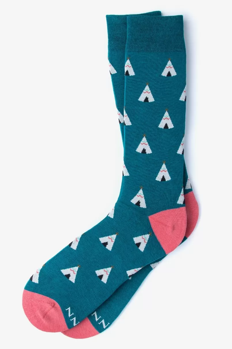 Ties Teepee Sock Teal Cheap