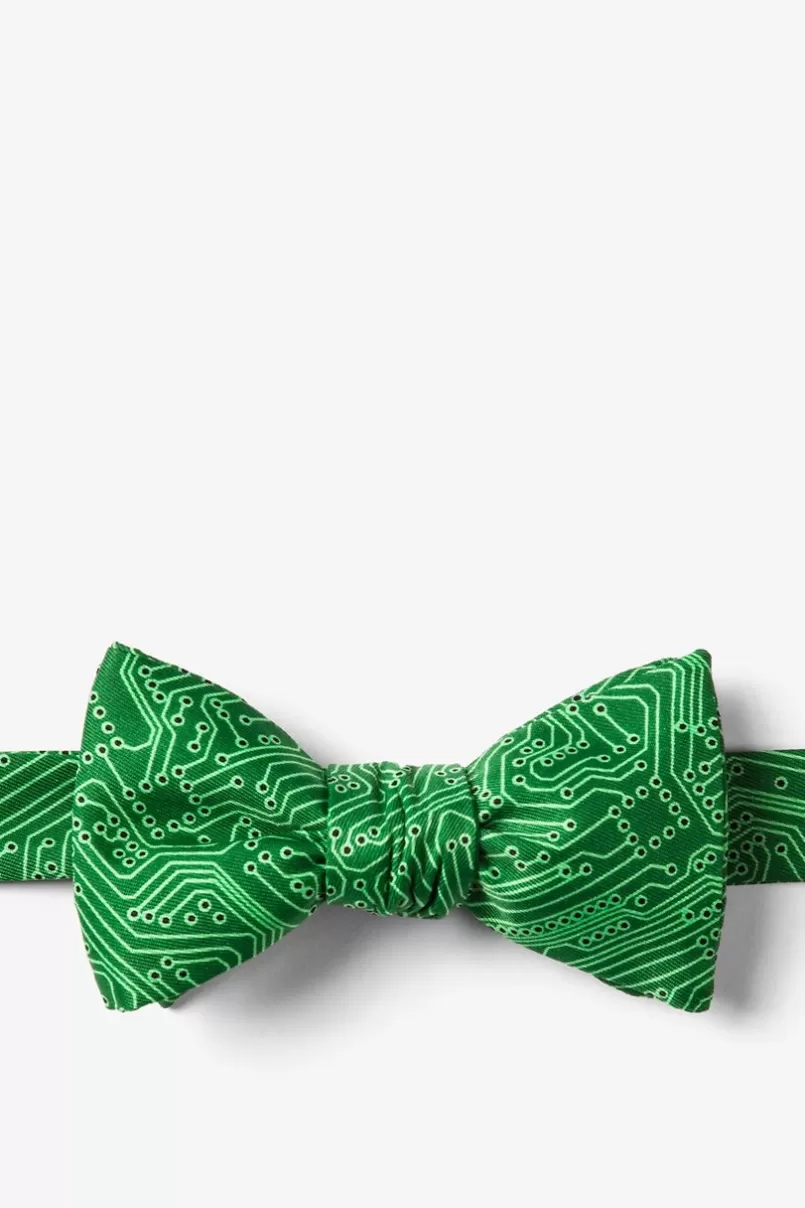 Ties The Circuit Board Green Self-Tie Bow Tie Discount