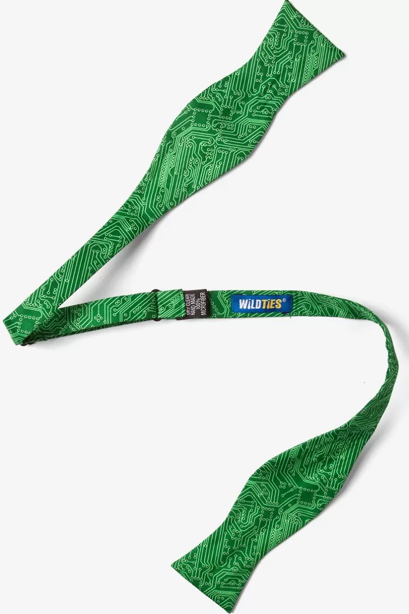 Ties The Circuit Board Green Self-Tie Bow Tie Discount