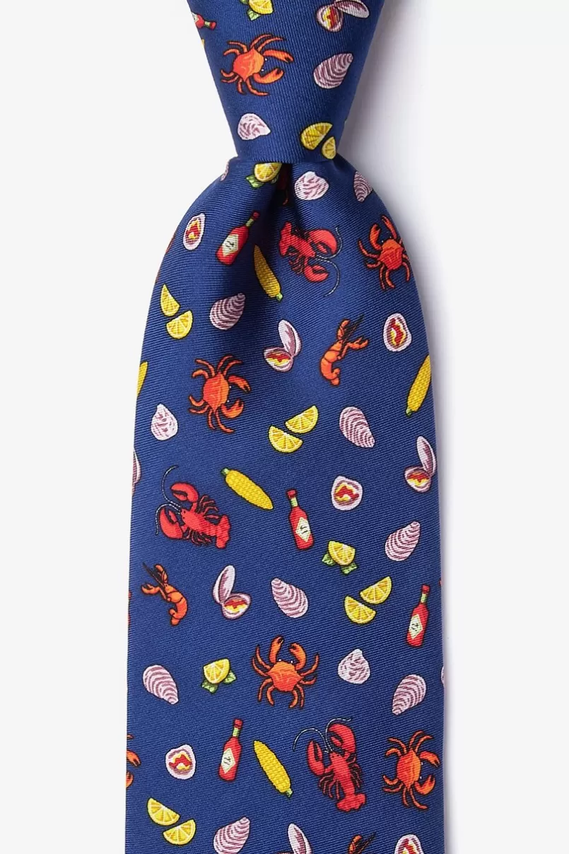 Ties The Clambake Navy Blue Tie New
