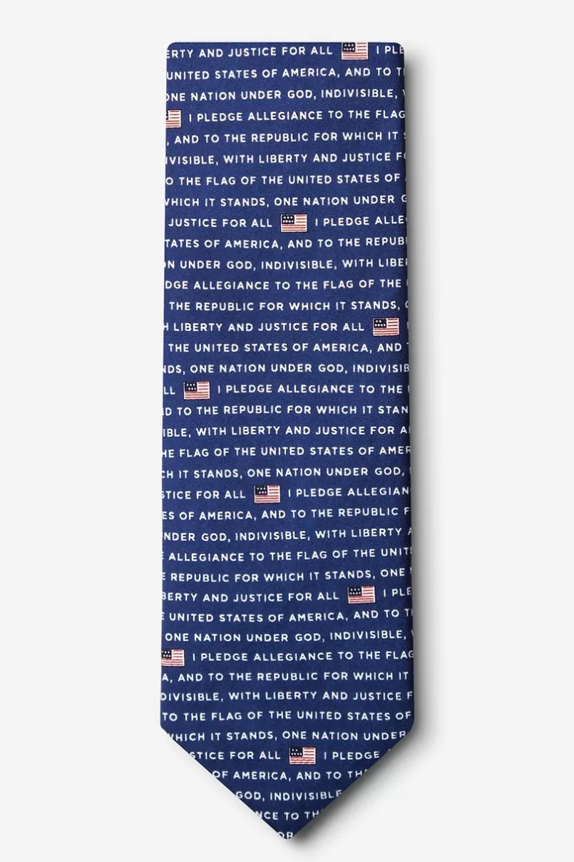 Ties The Pledge of Allegiance Navy Blue Tie Fashion