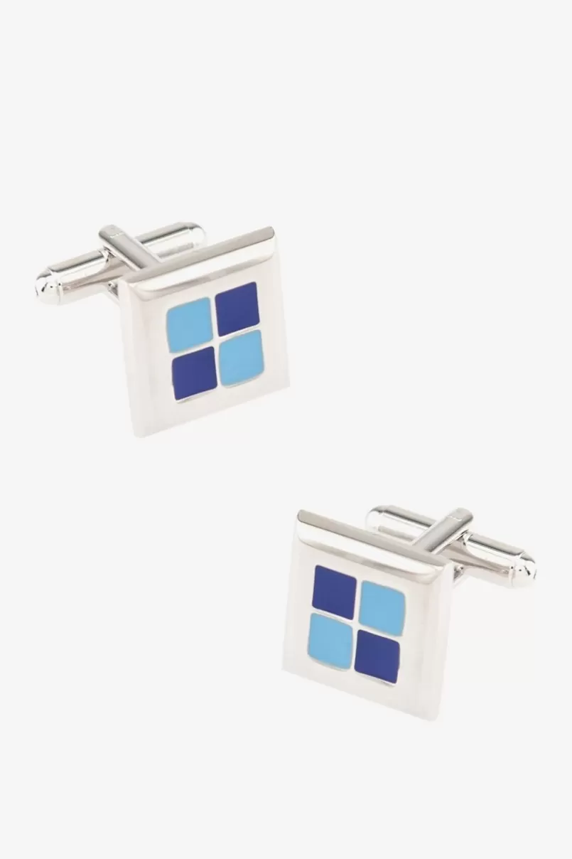 Ties Through the Window Blue Cufflinks Fashion