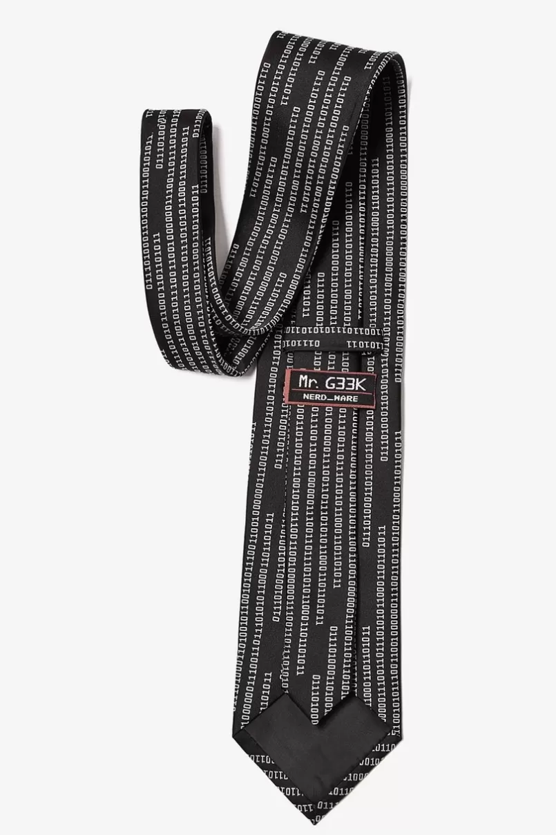 Ties Suck in Binary Code Black Tie Fashion