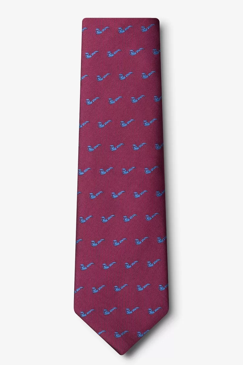 Ties Tobacco Pipes Extra Long Tie Burgundy Cheap