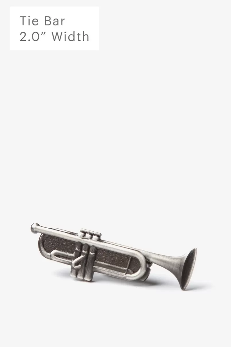 Ties Toot Your Own Horn Antiqued Silver Tie Bar Hot