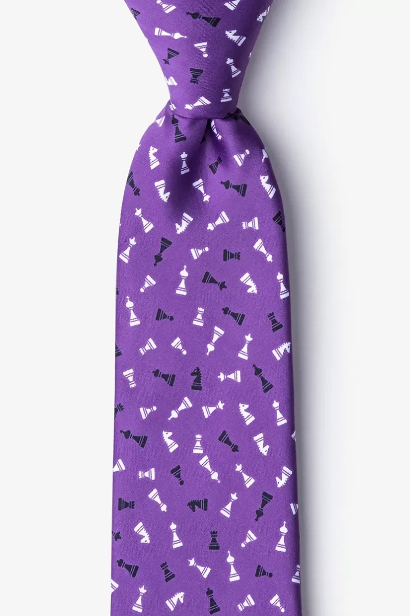 Ties Tossed Chess Pieces Tie Purple Shop