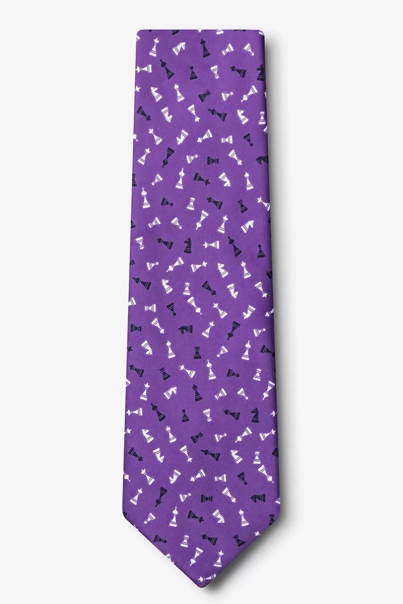 Ties Tossed Chess Pieces Tie Purple Shop