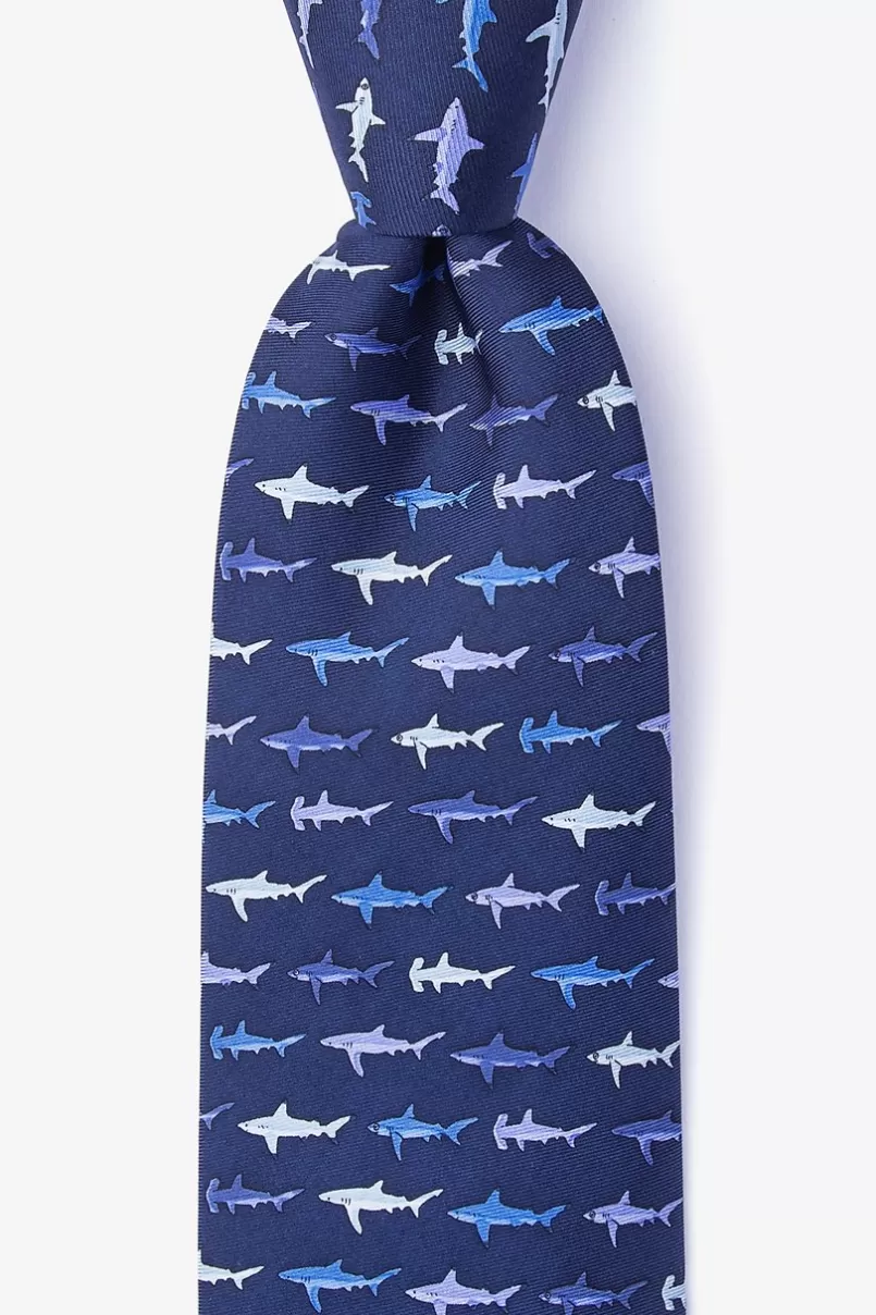 Ties Totally Jaw-some Navy Blue Tie NavyBlue Store