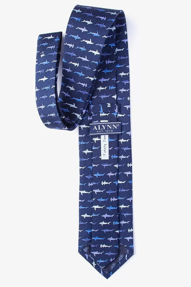 Ties Totally Jaw-some Navy Blue Tie NavyBlue Store