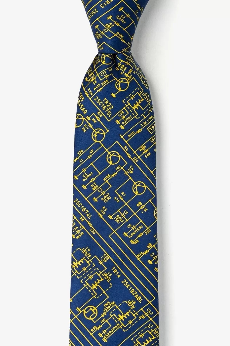 Ties Transistor Radio Schematics Navy Blue Skinny Tie NavyBlue New