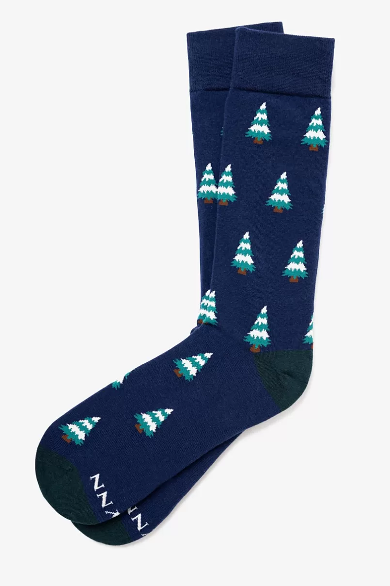 Ties Tree Mendous Navy Blue Sock Hot