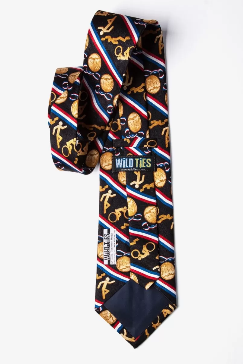 Ties Triathalon Medal Black Tie New