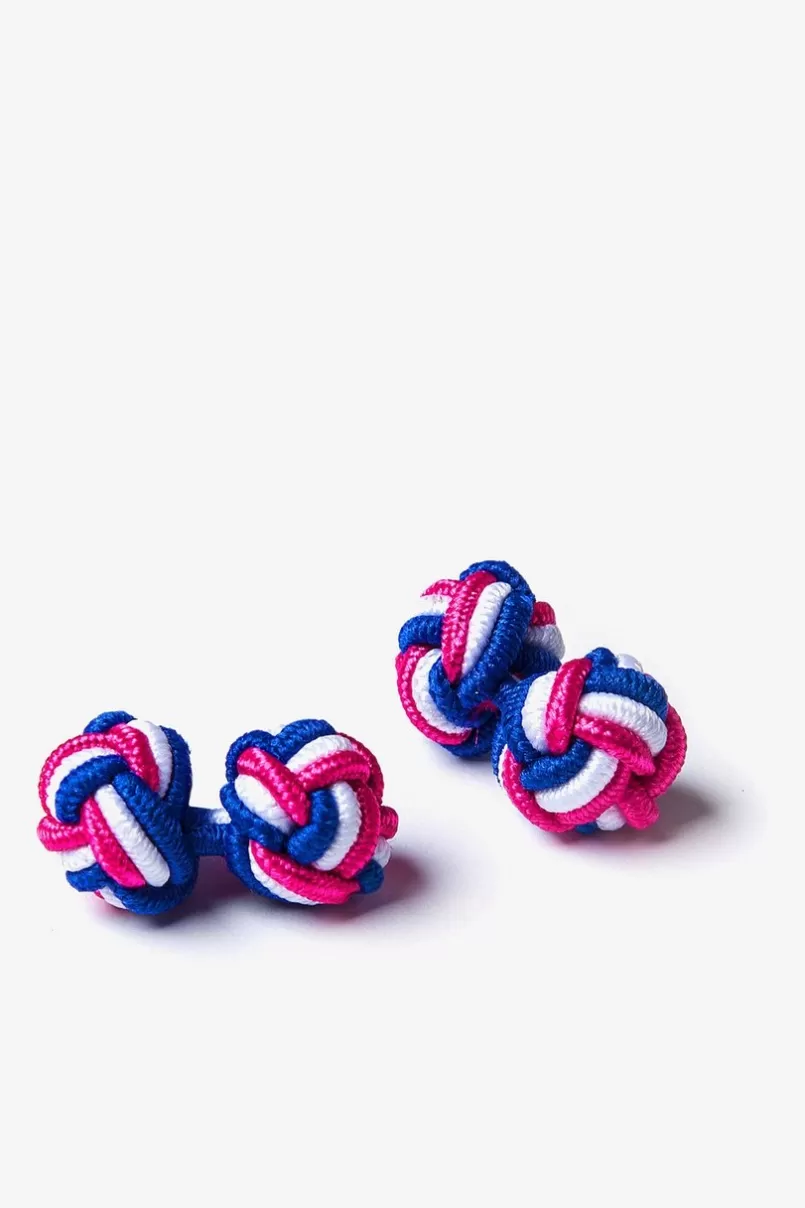 Ties Tri-Color Knot Hot Pink Cufflinks HotPink&Blue Online