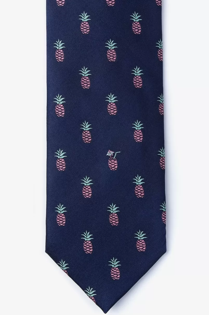Ties Tropic Like its Hot Navy Blue Tie Clearance
