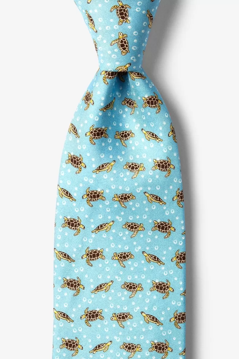 Ties Turtles & Bubbles Turquoise Tie Store