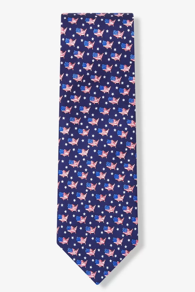 Ties U! S! A! Navy Blue Tie Hot