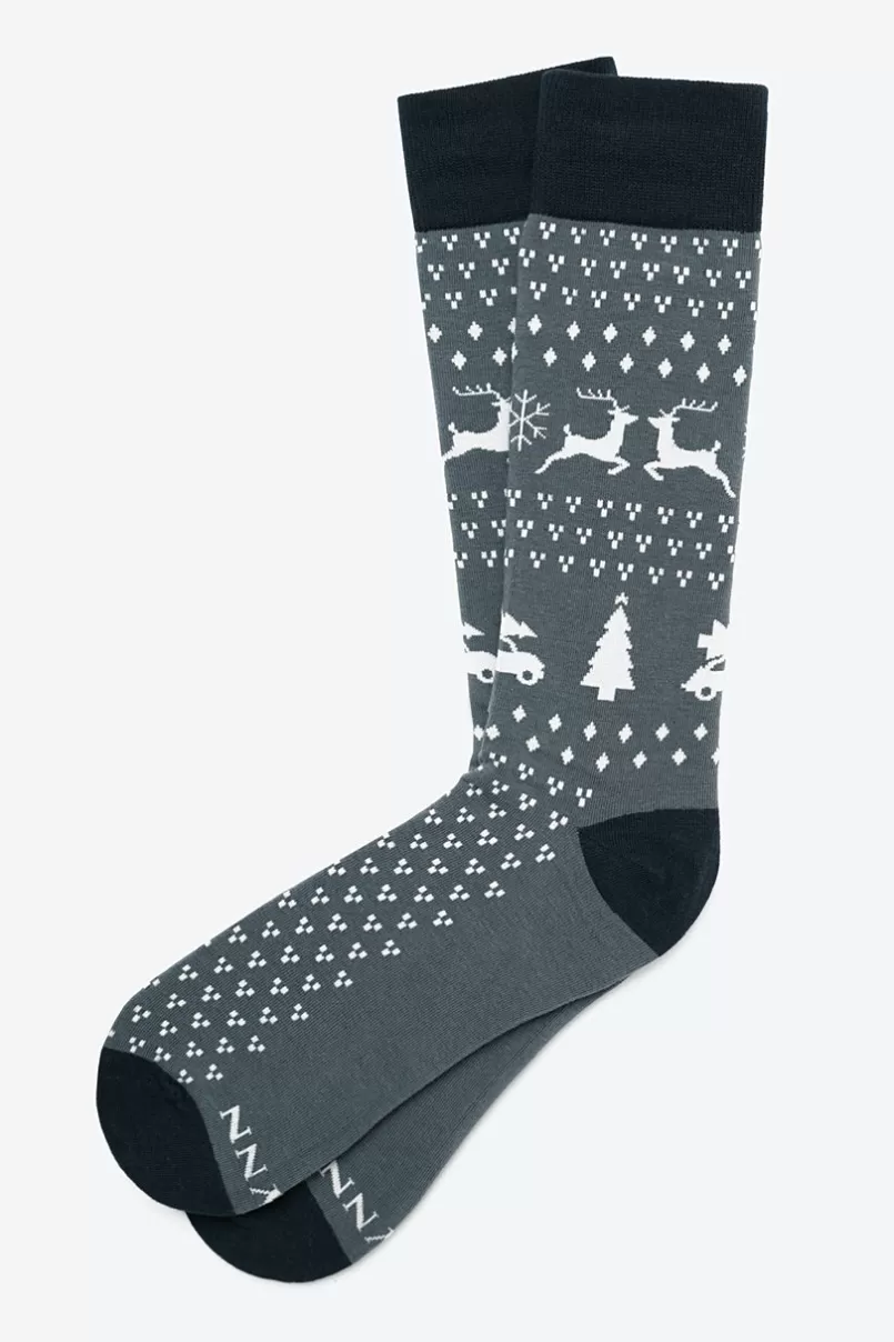 Ties Ugly Sweater Sock Gray Online