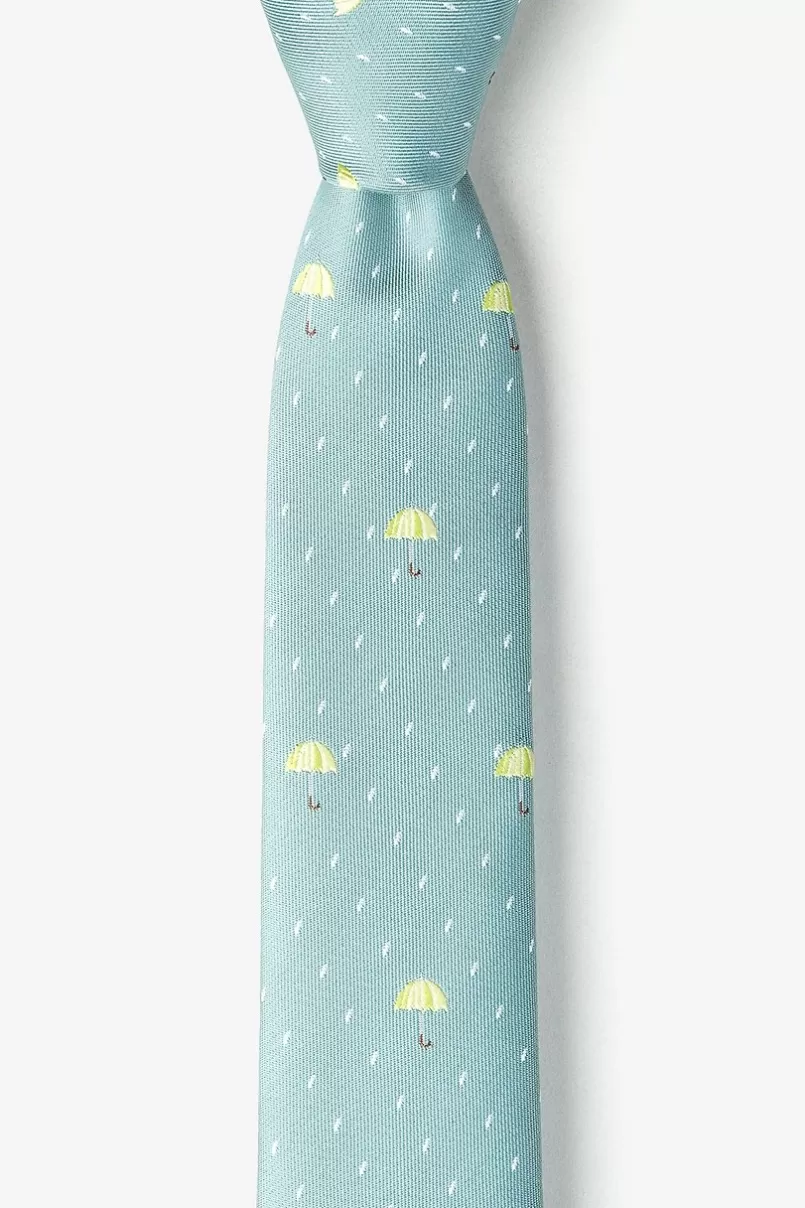Ties Umbrellas Skinny Tie Celadon Clearance