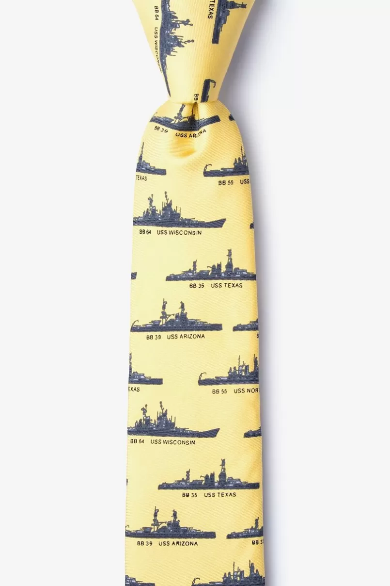 Ties U.S. Battleships Yellow Skinny Tie Clearance