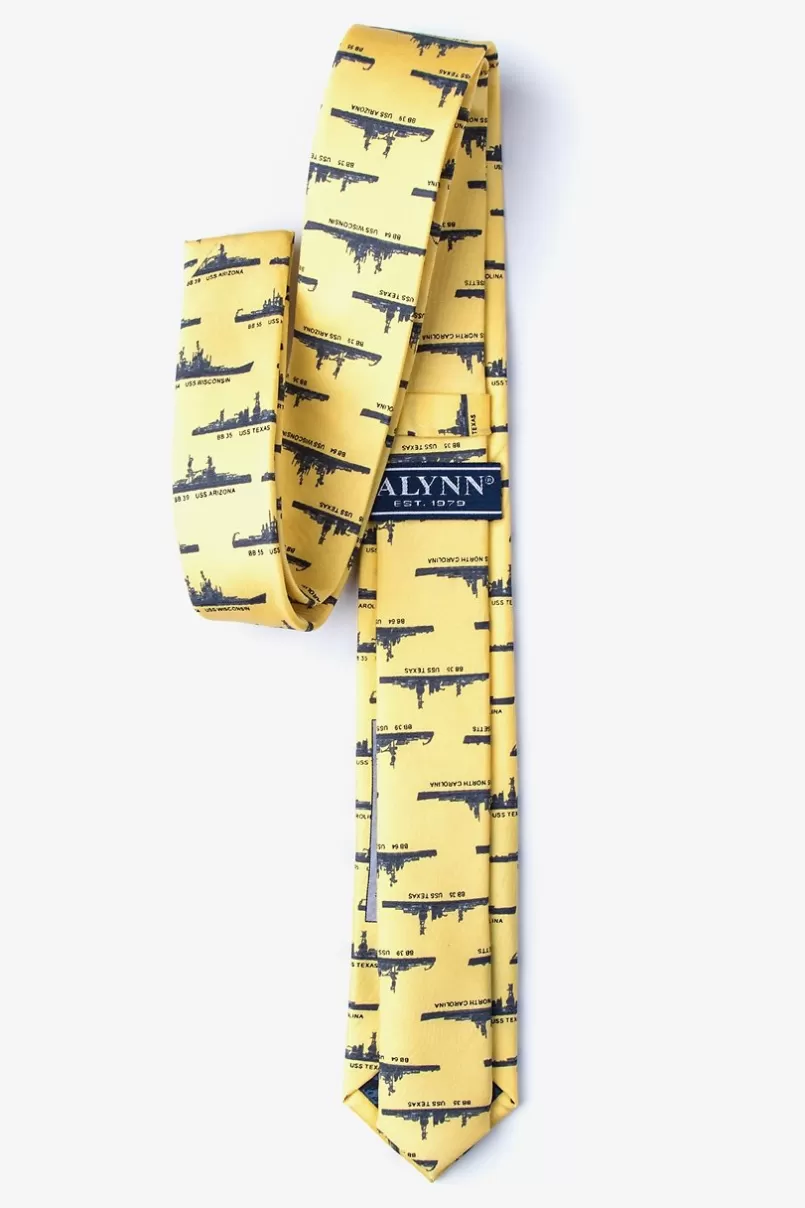 Ties U.S. Battleships Yellow Skinny Tie Clearance