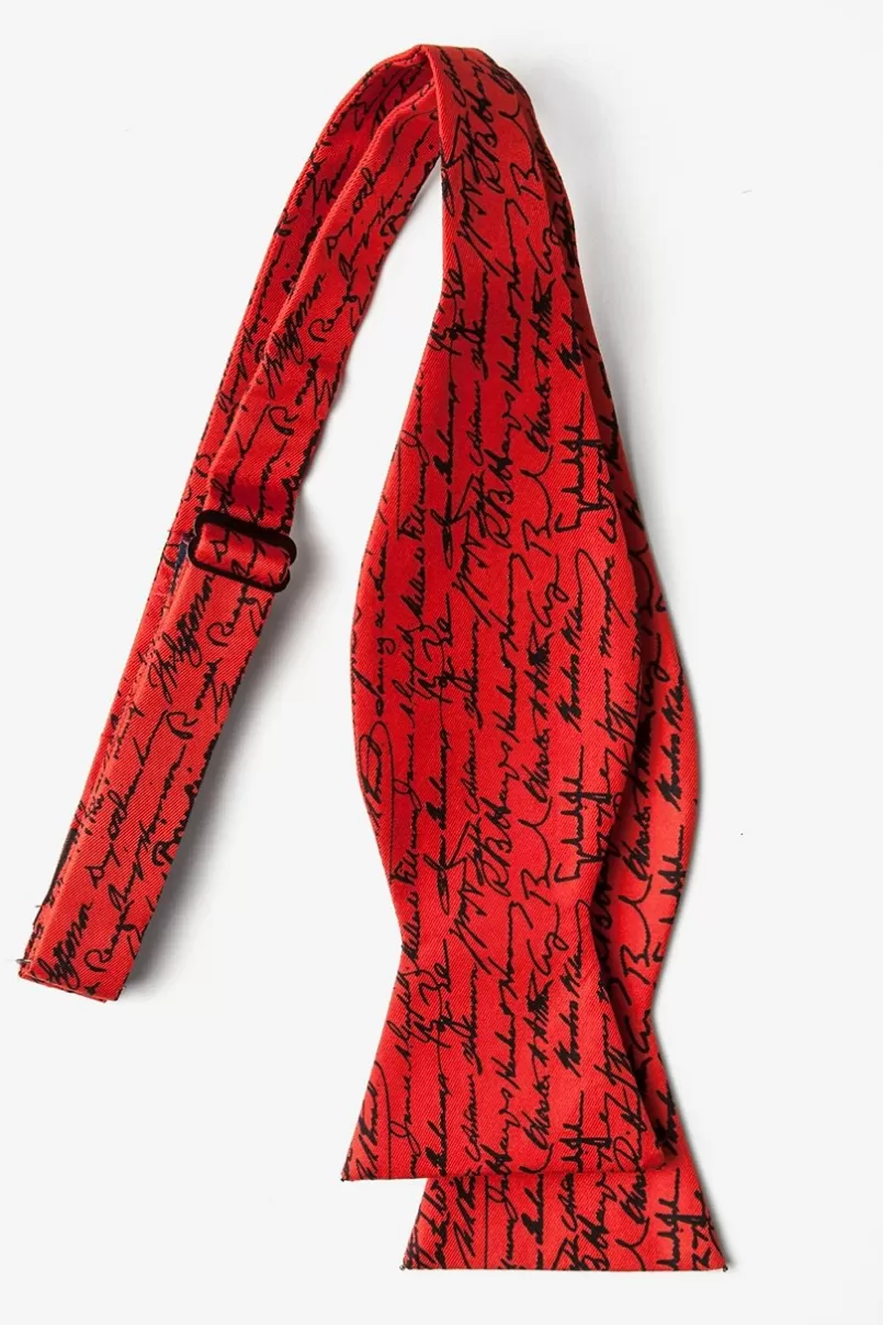 Ties U.S. Presidential Signatures Red Self-Tie Bow Tie Best Sale