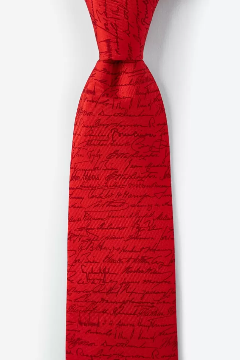 Ties U.S. Presidential Signatures Tie Red Outlet