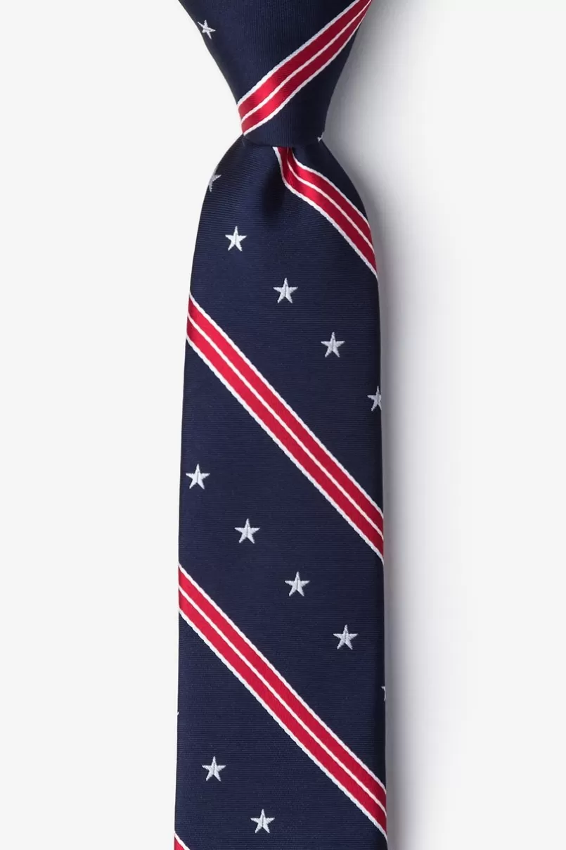 Ties USA Stripe Navy Blue Skinny Tie NavyBlue Best Sale