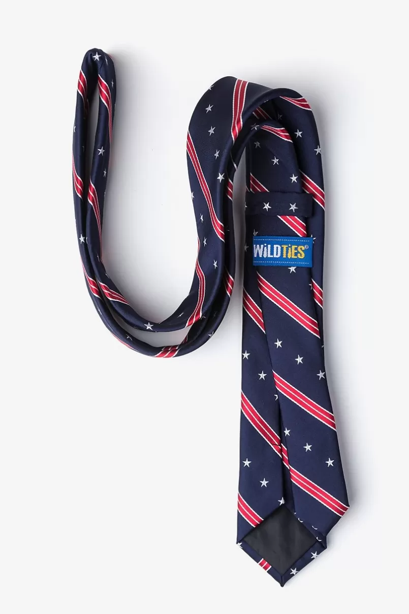 Ties USA Stripe Navy Blue Skinny Tie NavyBlue Best Sale