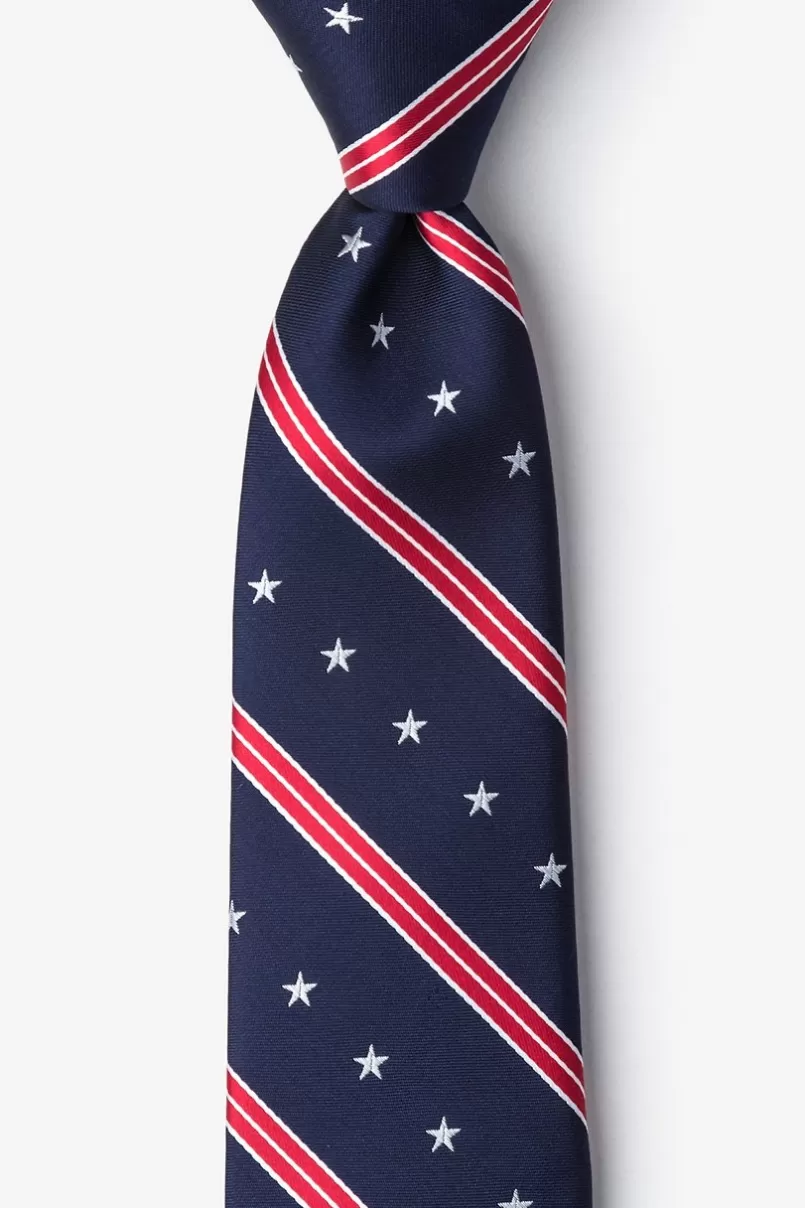 Ties USA Stripe Navy Blue Tie NavyBlue Online