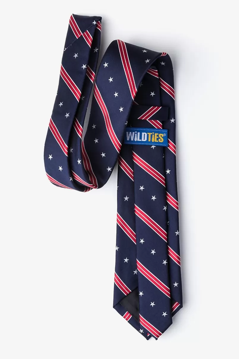 Ties USA Stripe Navy Blue Tie NavyBlue Online