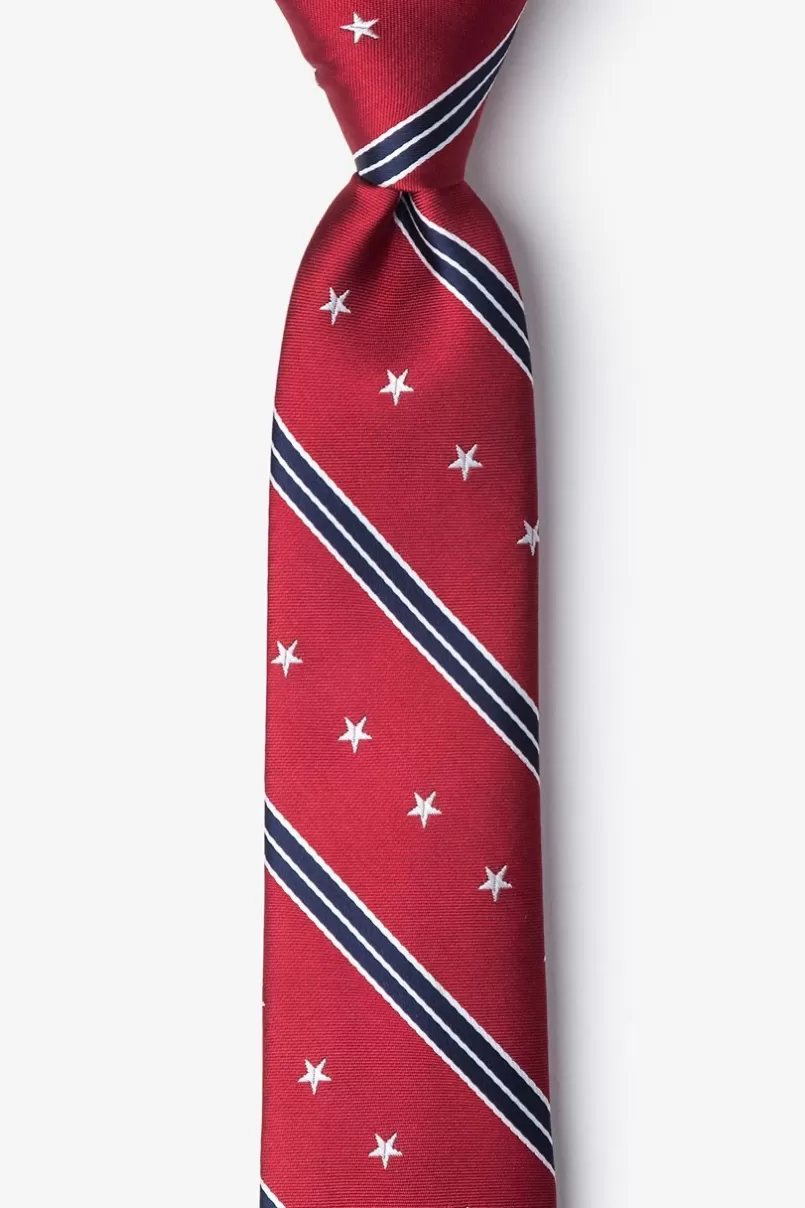 Ties USA Stripe Skinny Tie Red Hot