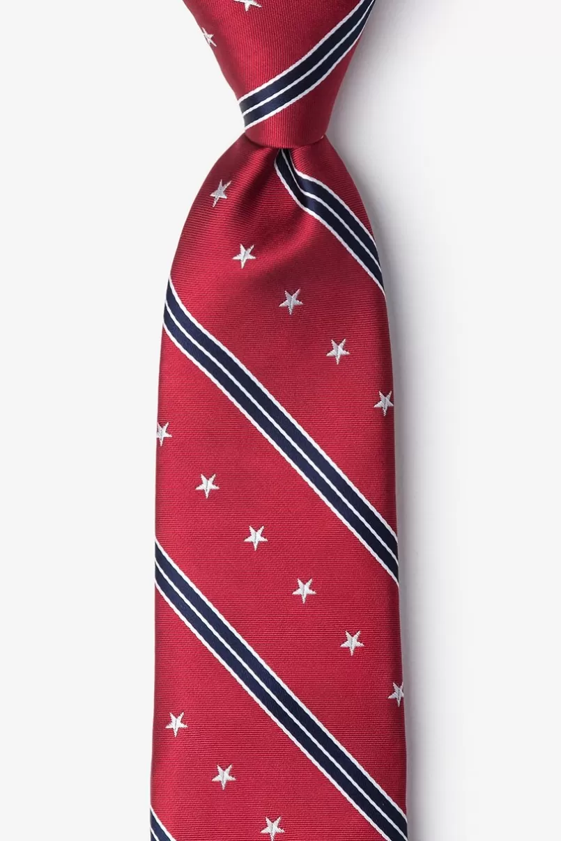 Ties USA Stripe Tie Red Discount