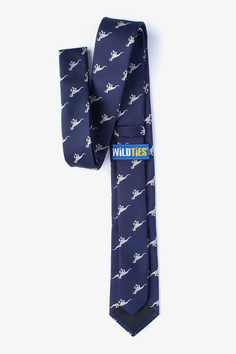 Ties Velociraptor Navy Blue Skinny Tie Flash Sale
