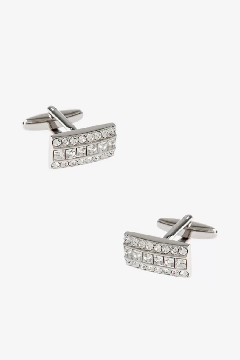 Ties Very Rhimestone Rectangle Clear Cufflinks Flash Sale