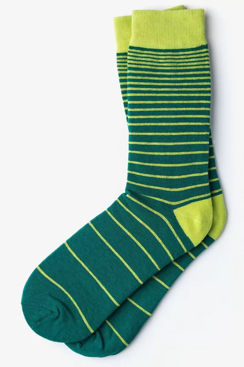 Ties Villa Park Stripe Green Sock Hot