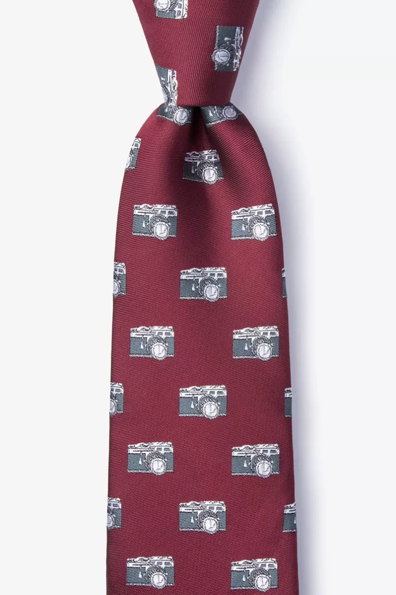 Ties Vintage Cameras Extra Long Tie Burgundy Cheap