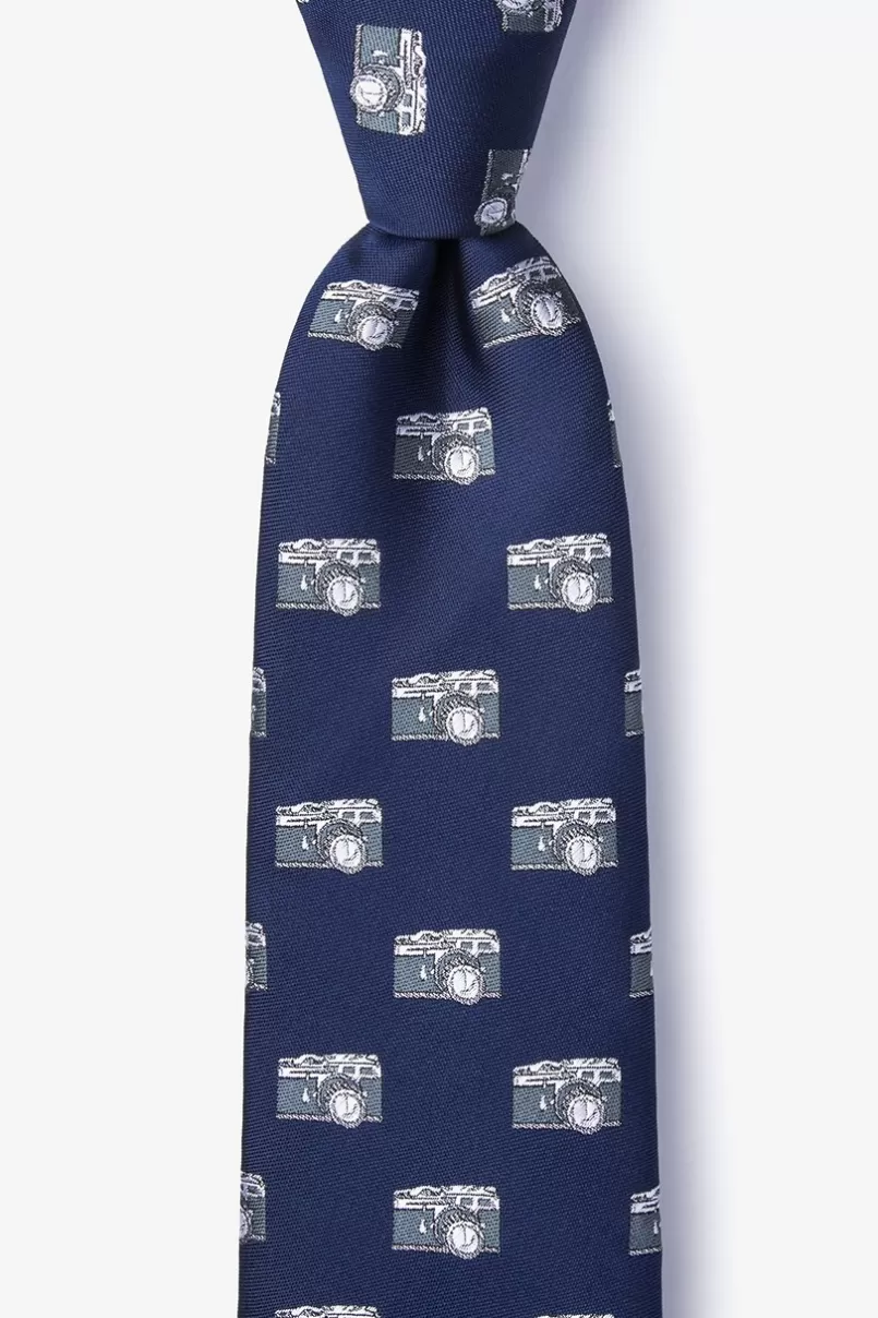 Ties Vintage Cameras Navy Blue Tie NavyBlue Online